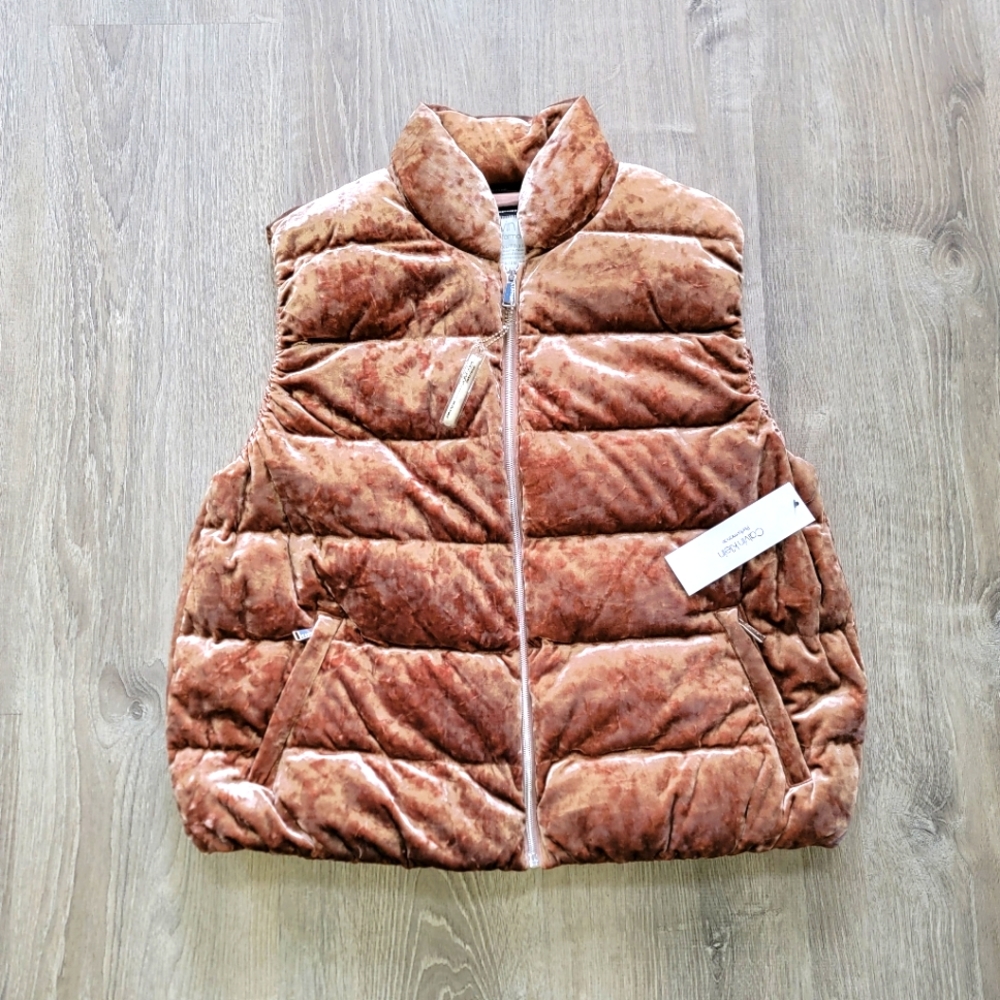 BRAND NEW Calvin Klein Performance Velvet Puffer Vest Women's Size XL